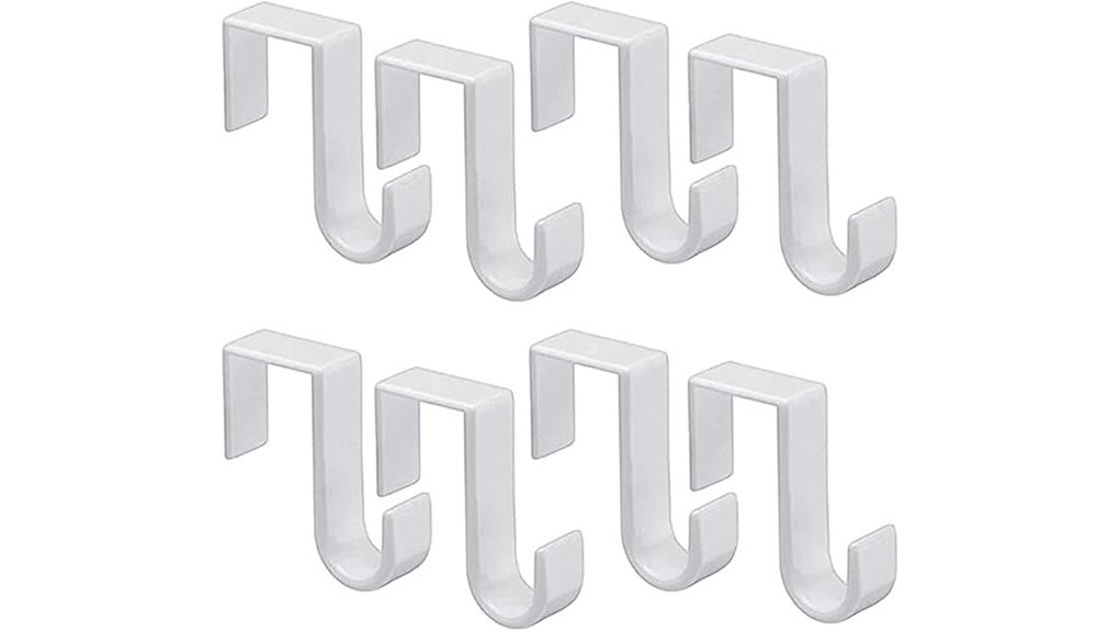8 pack reversible door hooks