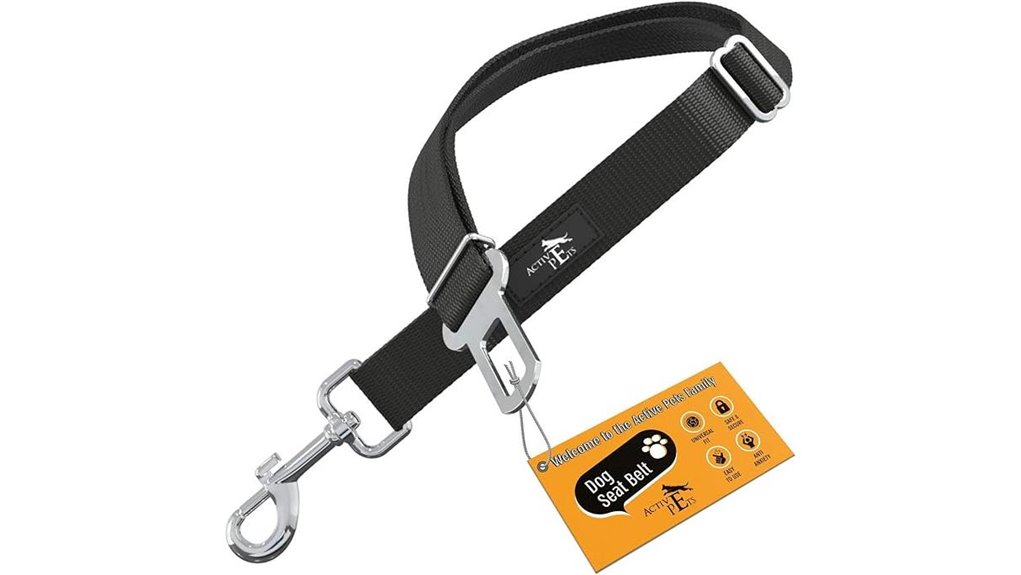 active black dog seatbelt