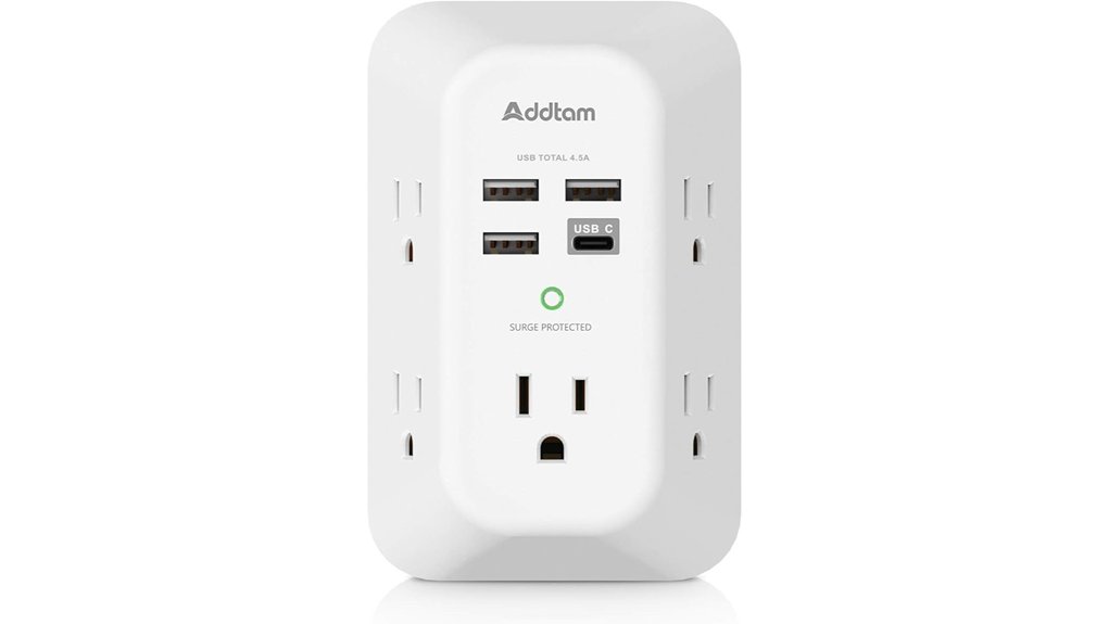 addtam 5 outlet usb charger