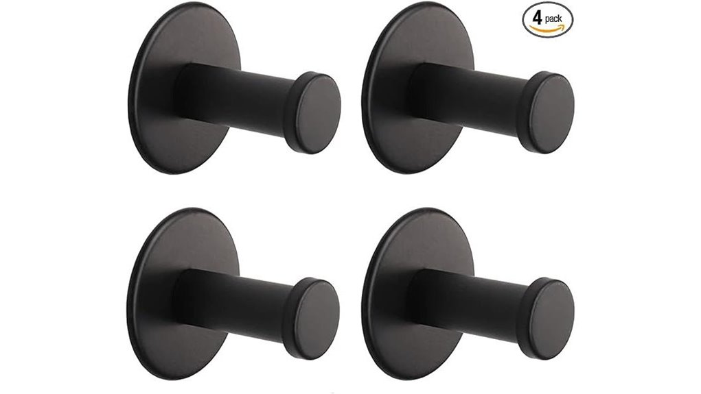 adhesive black bath hooks