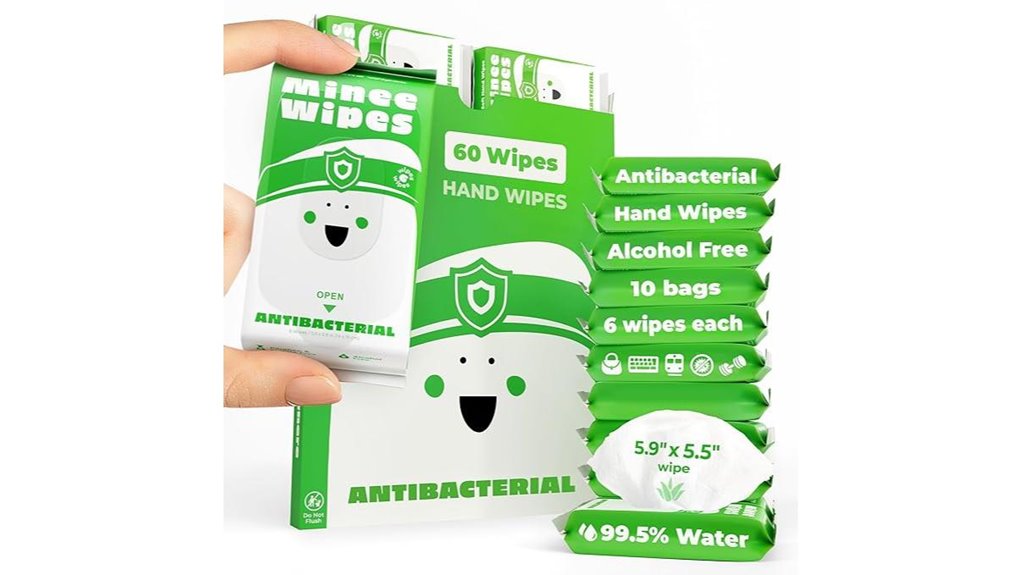 antibacterial aloe travel wipes