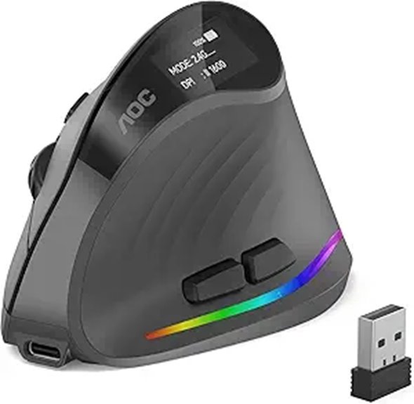 aoc ergonomic wireless mouse