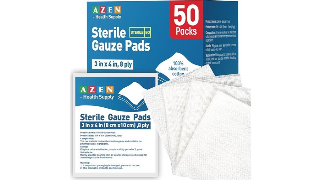 azen 50 pack 8 ply gauze