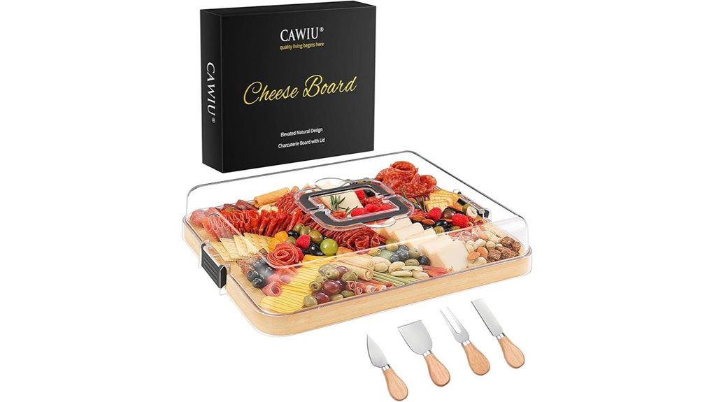 bamboo charcuterie board set
