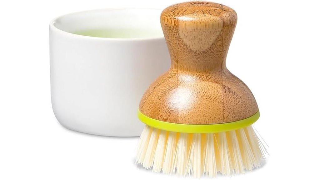 bamboo dish brush dispenser