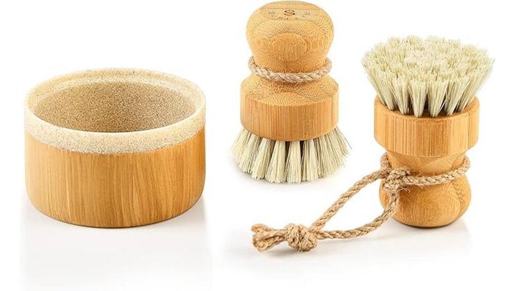 bamboo dish brush set