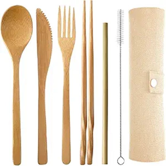 bamboo travel cutlery trio