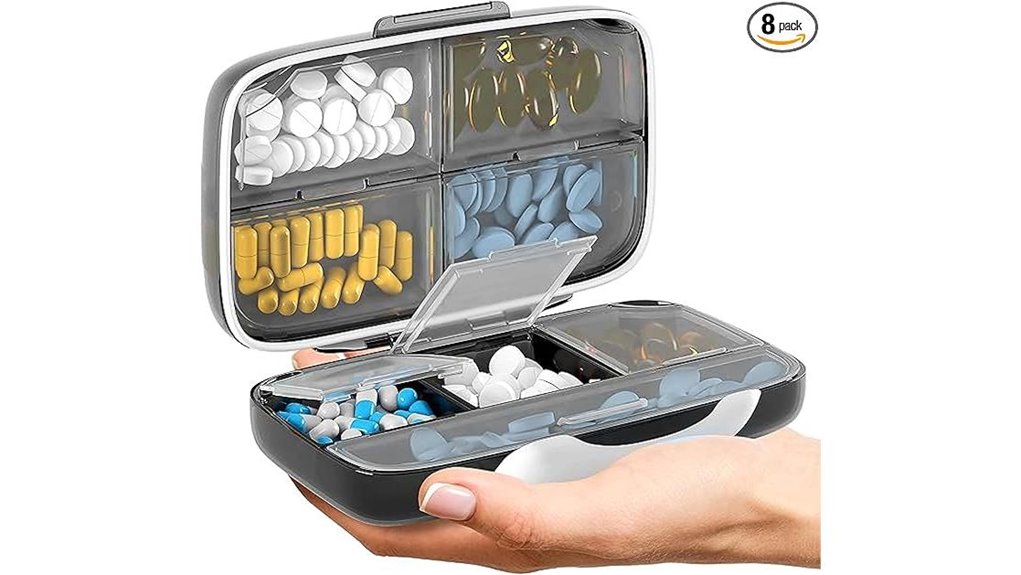 black airtight 8 compartment organizer