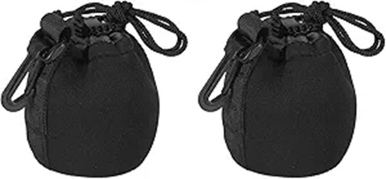 black neoprene lens pack