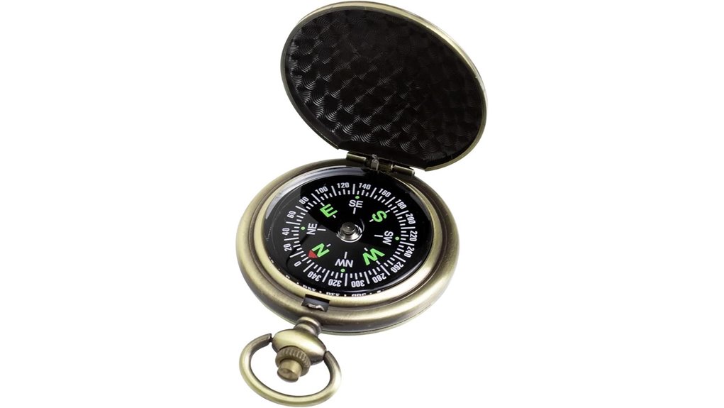black pocket waterproof glow compass