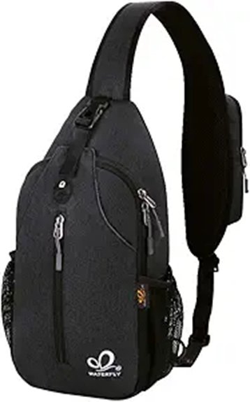 black waterfly crossbody backpack