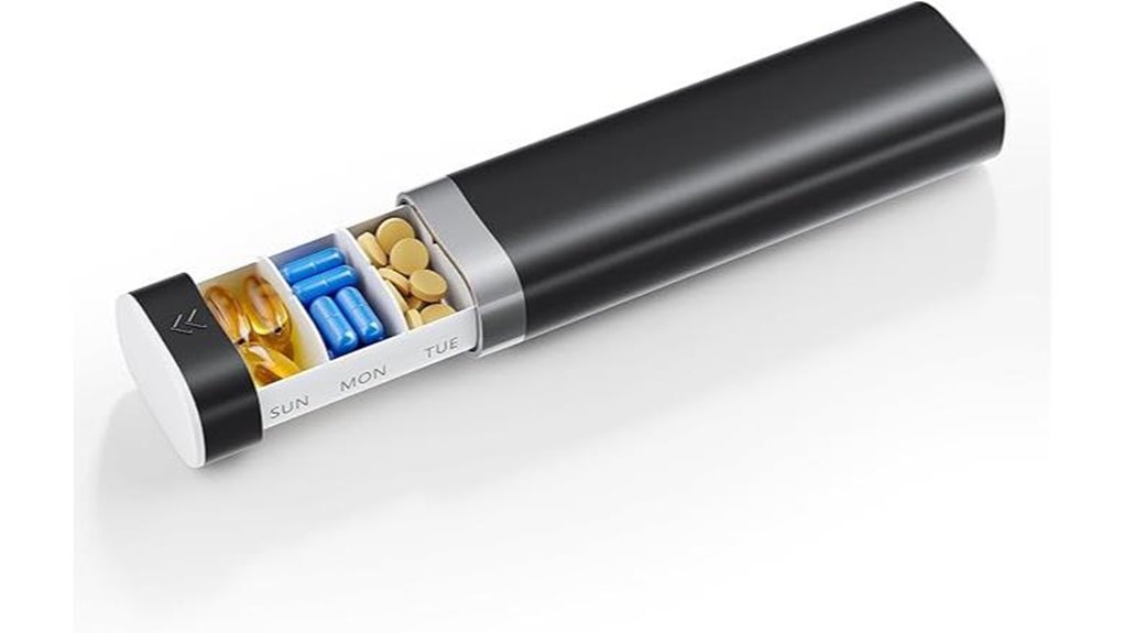 black weekly pill organizer