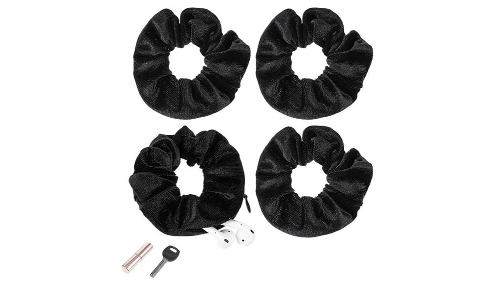 black zipper scrunchie pack