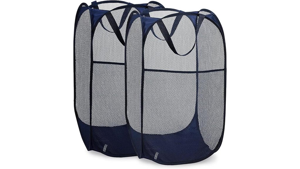 blue dual mesh hamper