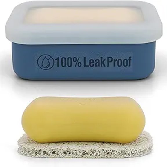 blue leakproof silicone soap