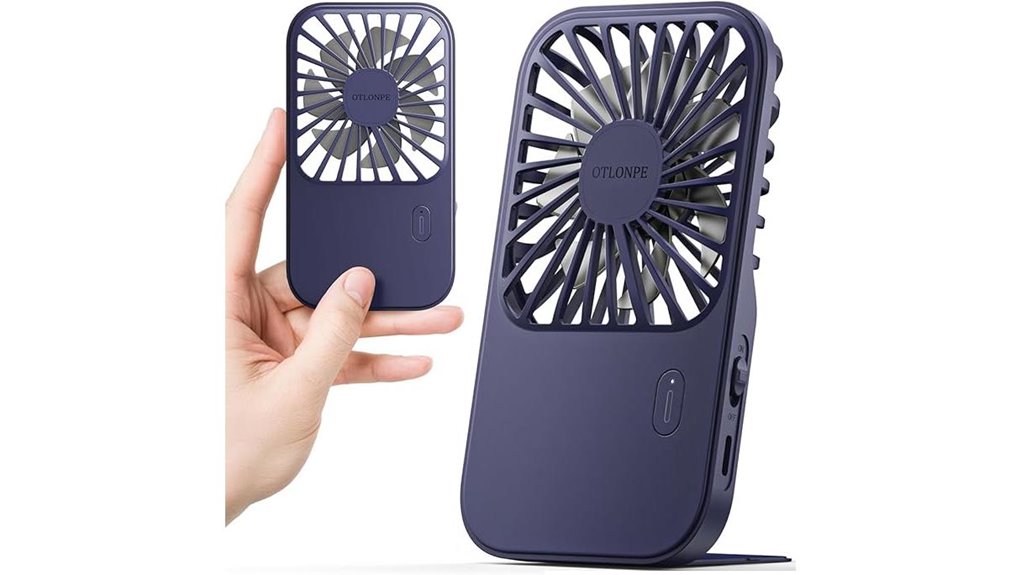 blue mini rechargeable fan