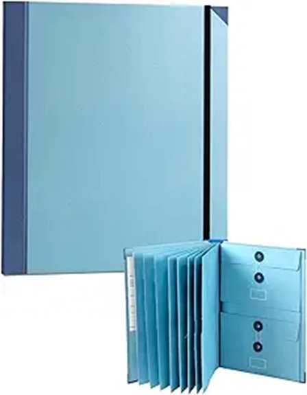 blue pocket accordion organizer