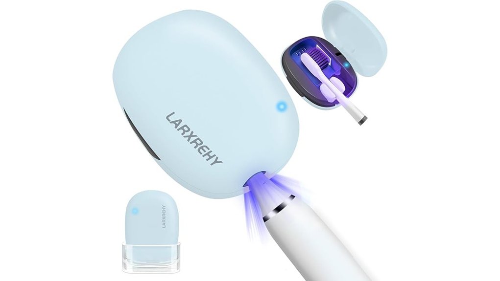 blue portable toothbrush cleaner