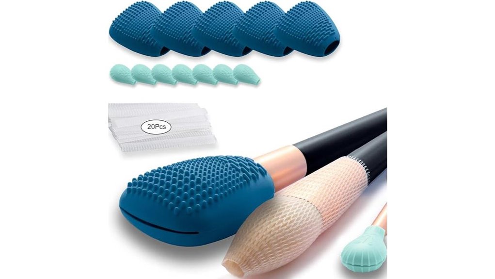 blue silicone brush holder
