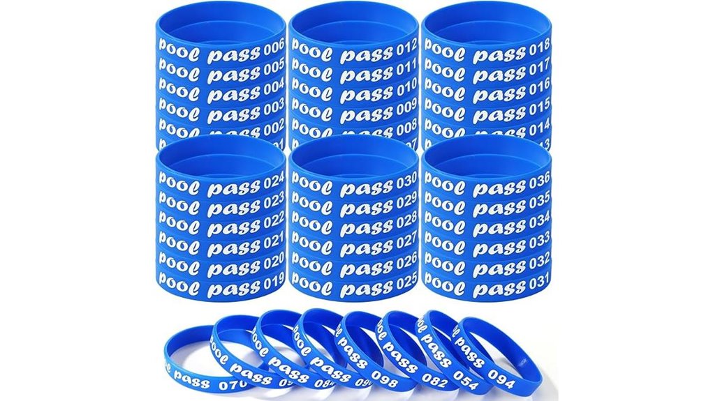 blue silicone pool wristbands