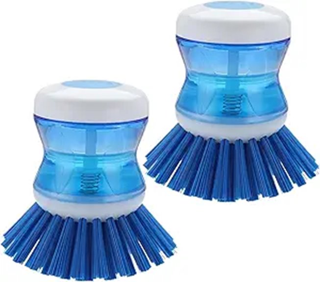 blue soap dispenser dish brush