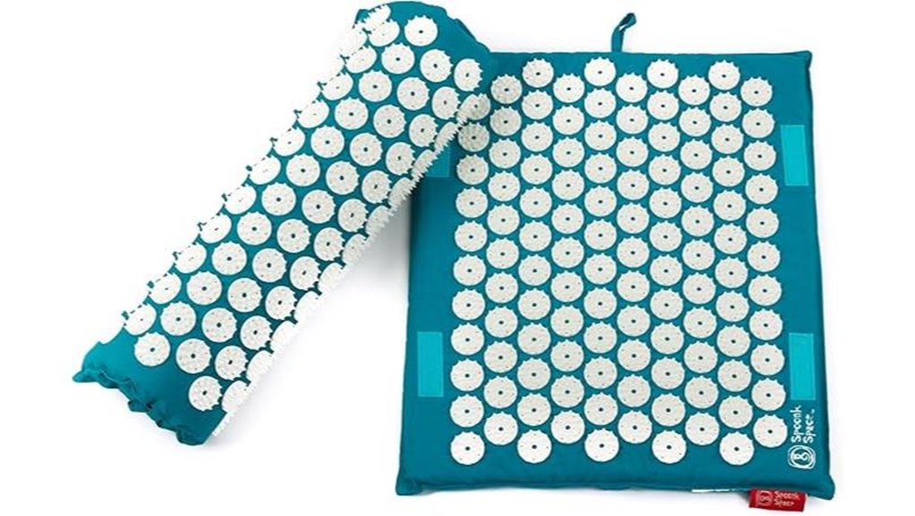 blue travel sized acupressure mat