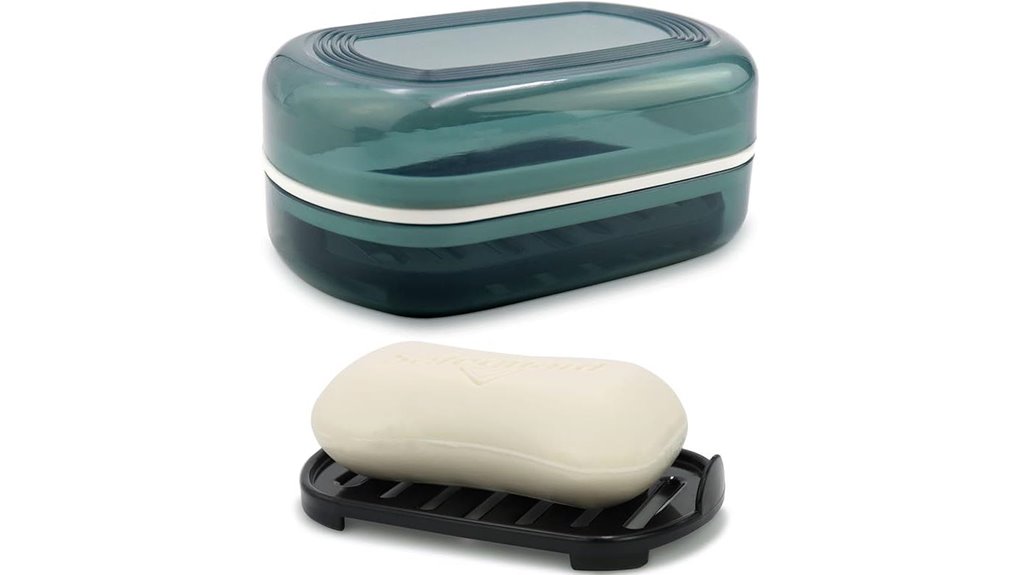 blue travel soap container