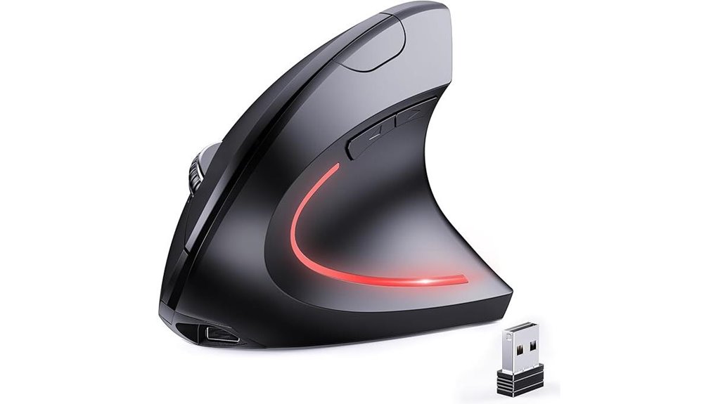 bluetooth rechargeable vertical mouse