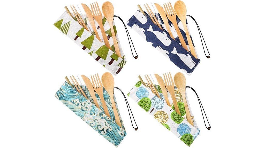 boao 4 pack bamboo utensils