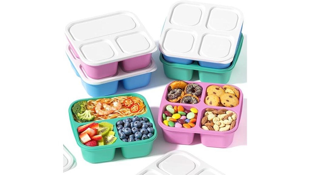 bpa free six compartment snack box