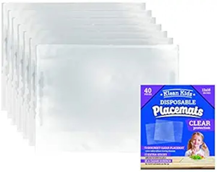 clear adhesive 40 pack placemats