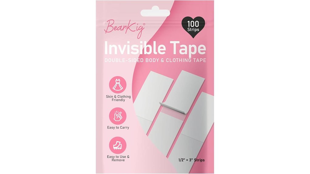 clear hypoallergenic double sided tape