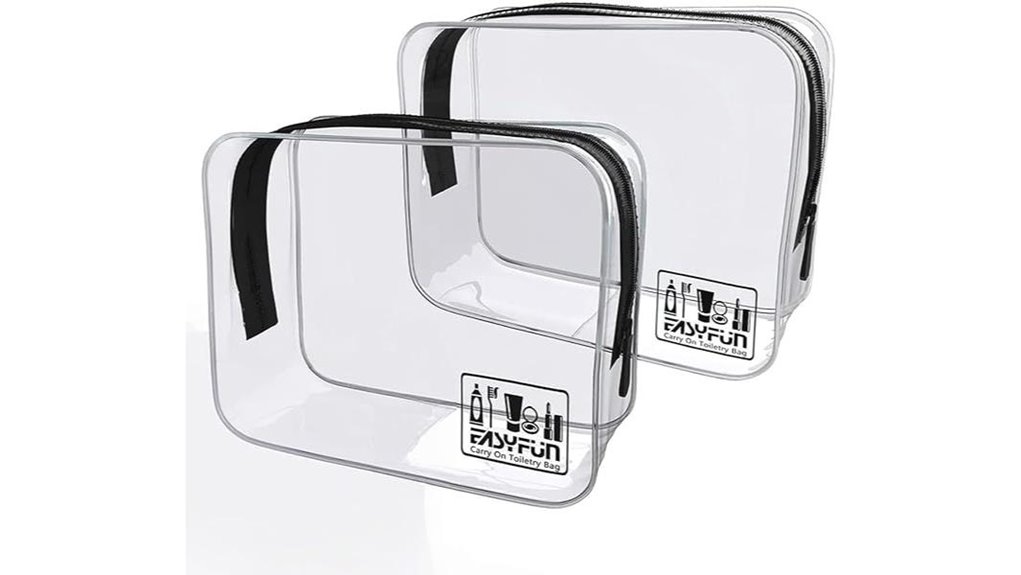 clear tsa approved 2 pack toiletry