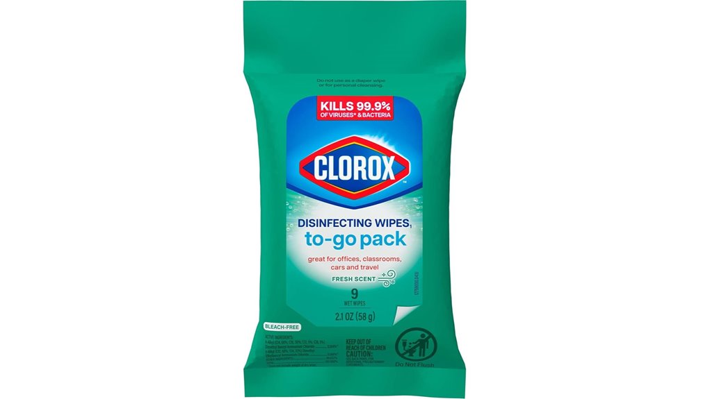 clorox 9 pack travel wipes