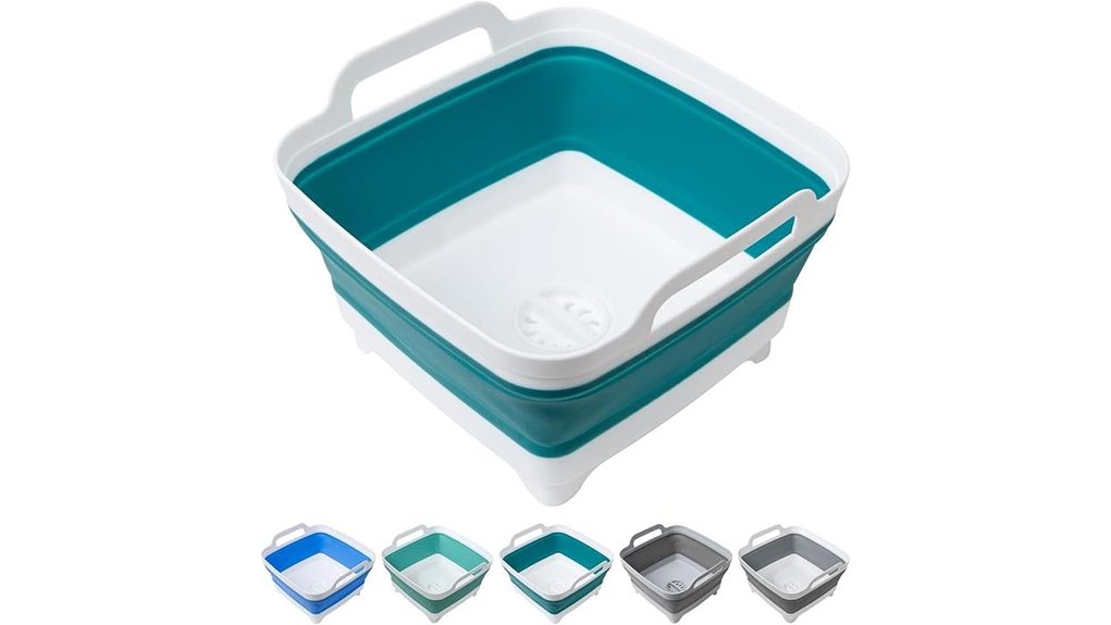 collapsible 2 4gal dishpan handles