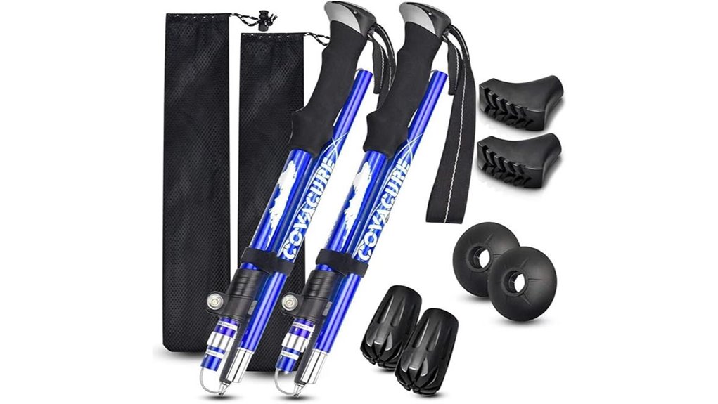 collapsible aluminum trekking poles