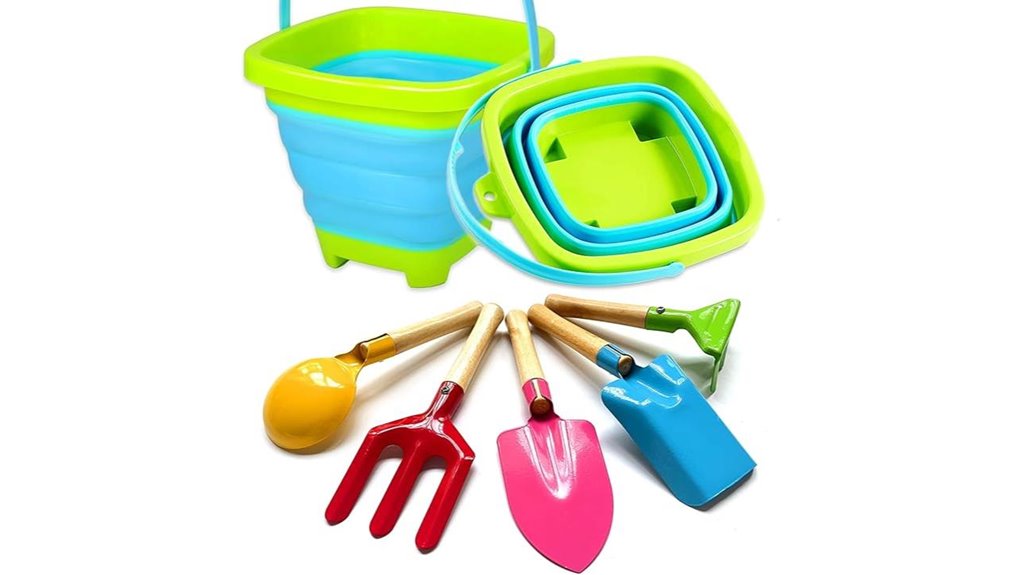 collapsible bucket five shovels