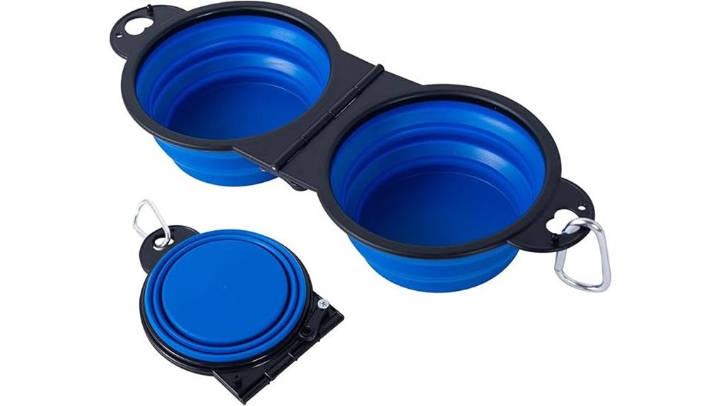 collapsible dual dog bowls