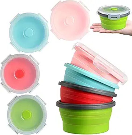 collapsible silicone 4 pack bowls