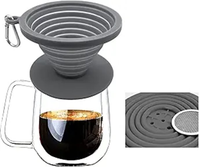 collapsible silicone coffee filter
