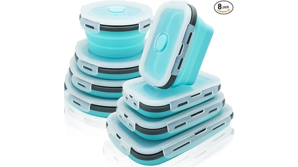 collapsible silicone food containers