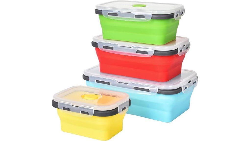 collapsible silicone food containers