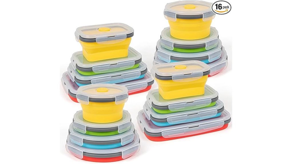 collapsible silicone storage set