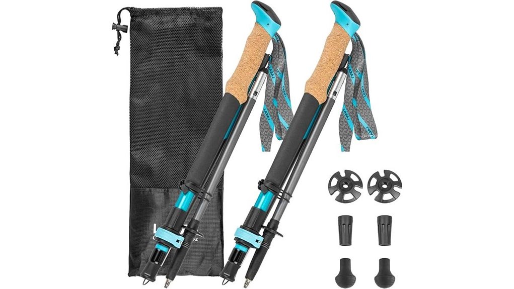 collapsible trekking poles height adjustable