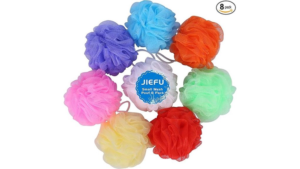 colorful 8 pack exfoliating sponges