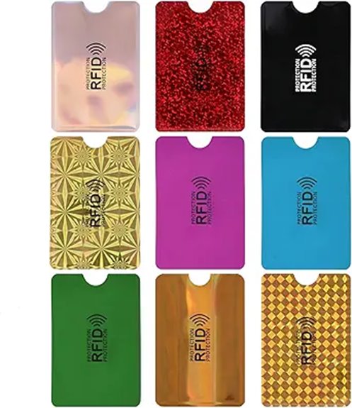 colorful 9 card rfid sleeves