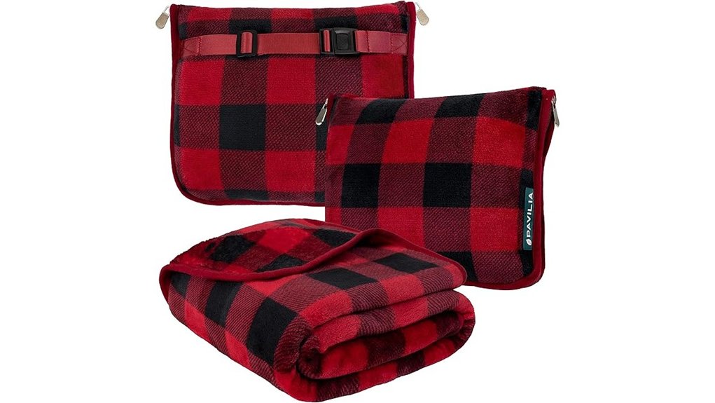 compact 2 in 1 airplane blanket