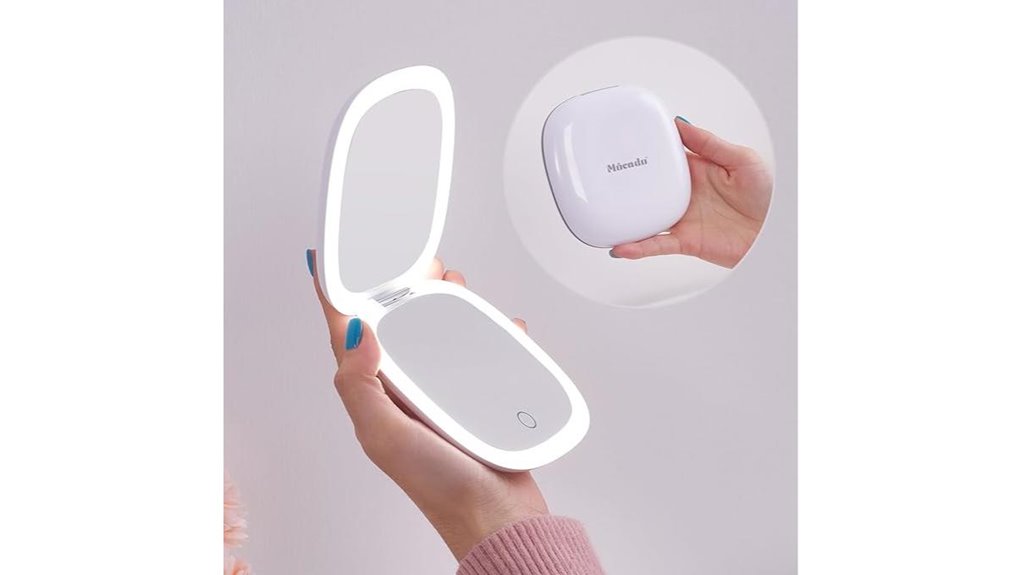 compact 4 inch led mirror