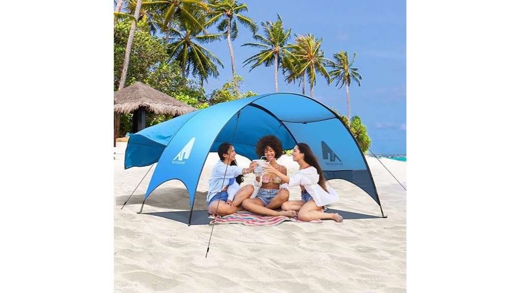 compact blue beach canopy