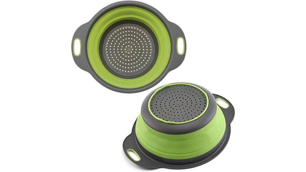compact collapsible silicone colander
